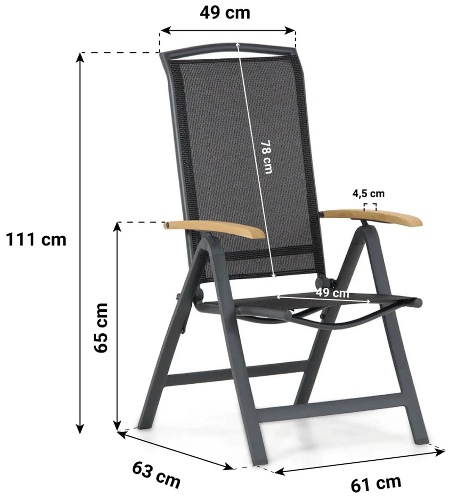 Tuinset Ronde Tuintafel 4 personen 120 cm Aluminium/Textileen /Aluminium/textileen Grijs  Lifestyle Garden Furniture Rosello/Fabriano