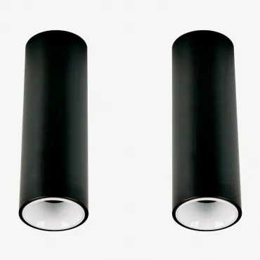Pack Van 2 Ronde Led-opbouwplafondlampen Ø5,7 Cm Voor Buiten In Aluminium Luisiana Zwart – Wit & Warm Wit 3000k & 8 W & 23º - Sklum