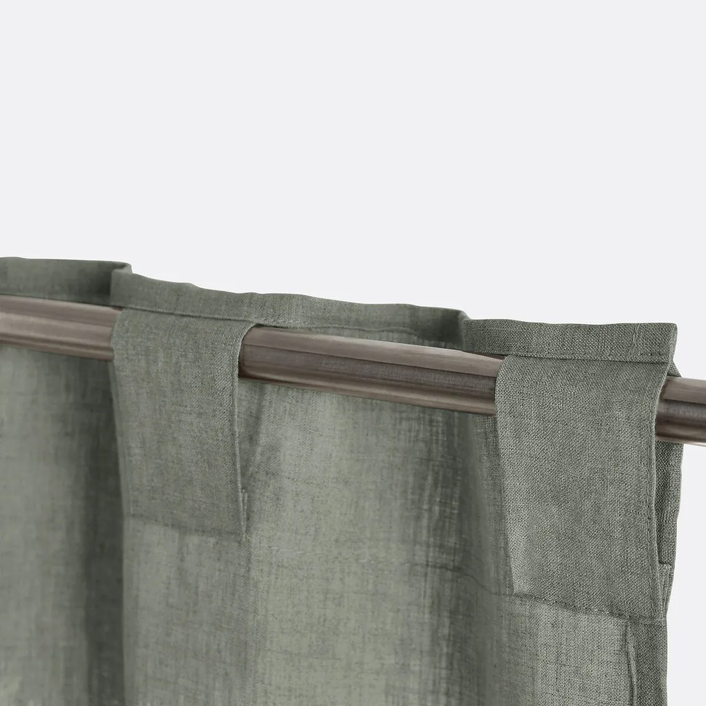 Gordijn in gewassen linnen met verdekte lussen, radiator, Onega
