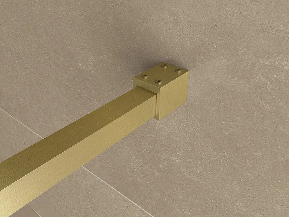 Mueller Square inloopdouche 100x200cm helder glas met nano-coating geborsteld messing