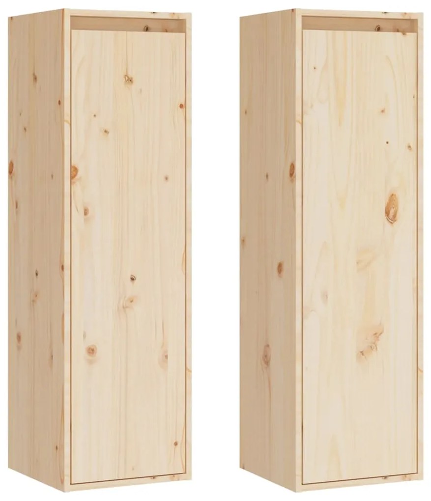 vidaXL Wandkasten 2 st 30x30x100 cm massief grenenhout