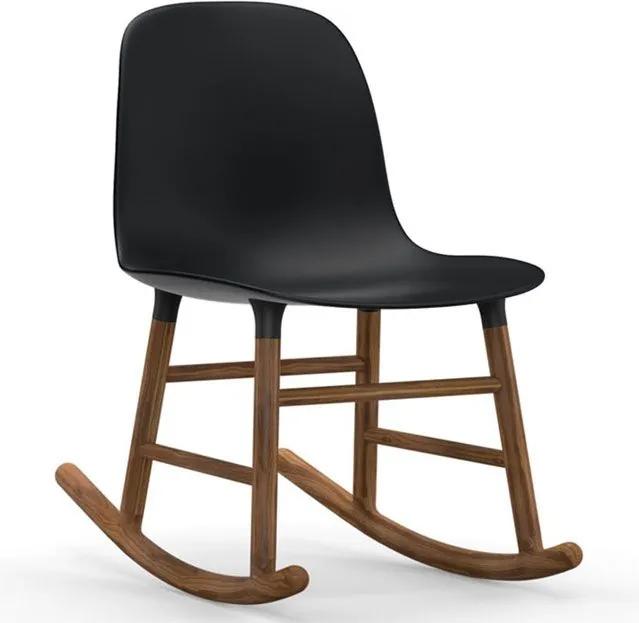 Normann Copenhagen Form Rocking Chair schommelstoel met walnoten onderstel zwart