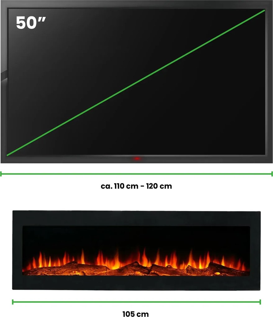 LumberQ In- opbouwsfeerhaard Nova 105 x 35 x 12,5 cm