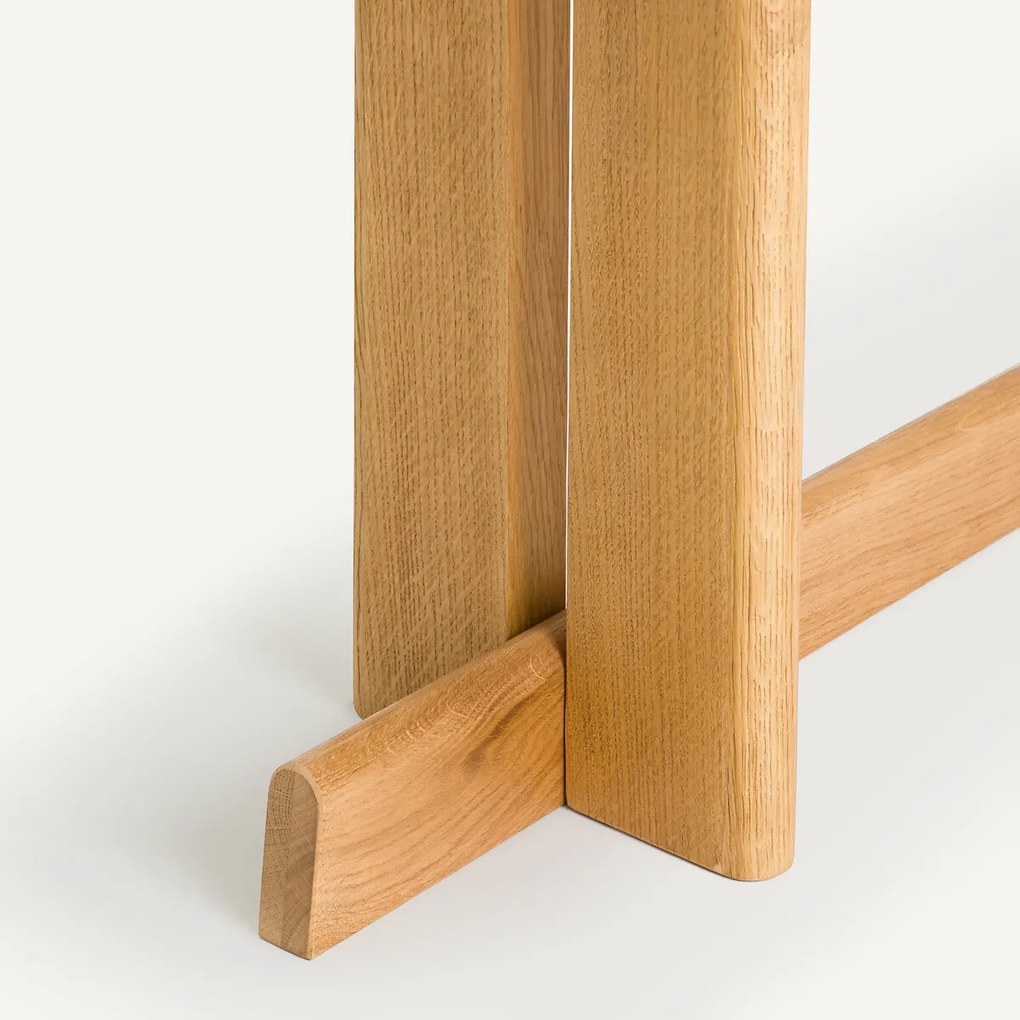 Massief eiken wandtafel, geschuurd en gefineerd, Boecy