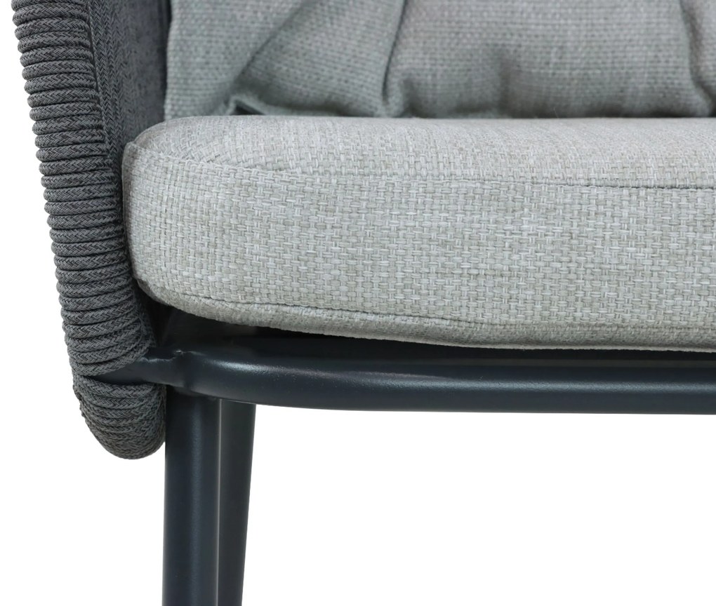 Tuinstoel Aluminium/rope Grijs-antraciet Santika Nanda