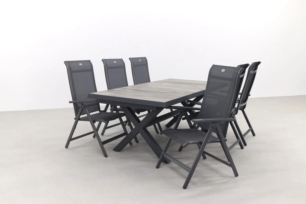 Hartman Milaan/Ottowa 205-265x100 cm. - 7-delige verstelbare tuinset