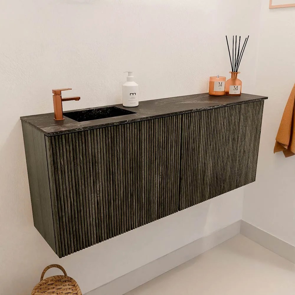 Mondiaz Joya DLux 100cm toiletmeubel shadow met wastafel faye links 1 kraangat lava