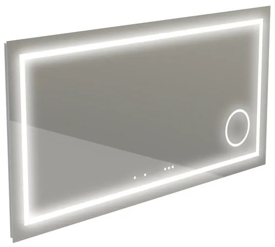 Thebalux Type I spiegel 140x75cm Rechthoek met verlichting, bluetooth en spiegelverwarming incl vergrotende spiegel led bluetooth aluminium 4SP140020