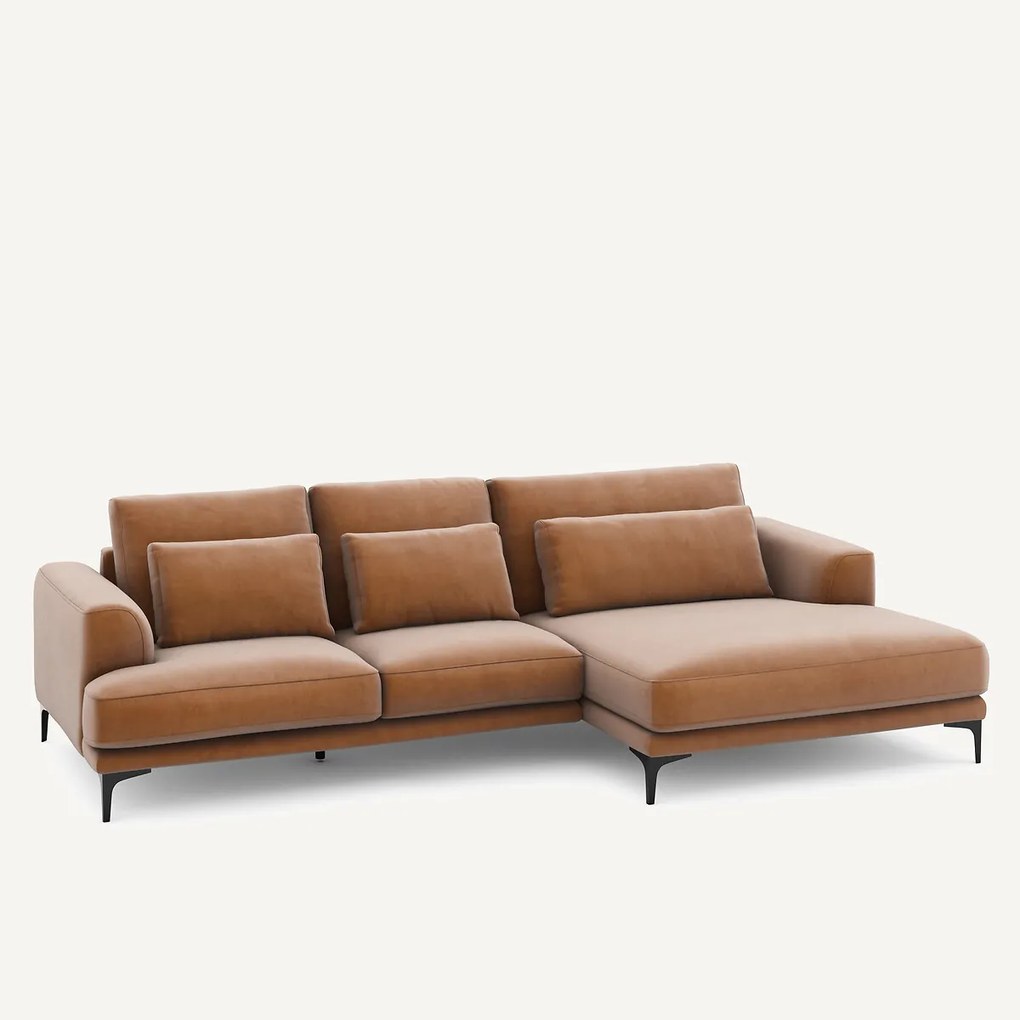 XL hoekbank rechts in fluweel, MARSILE