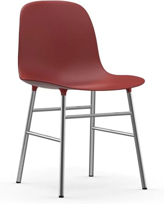 Normann Copenhagen Form Chair Stoel Met Verchroomd Onderstel Rood