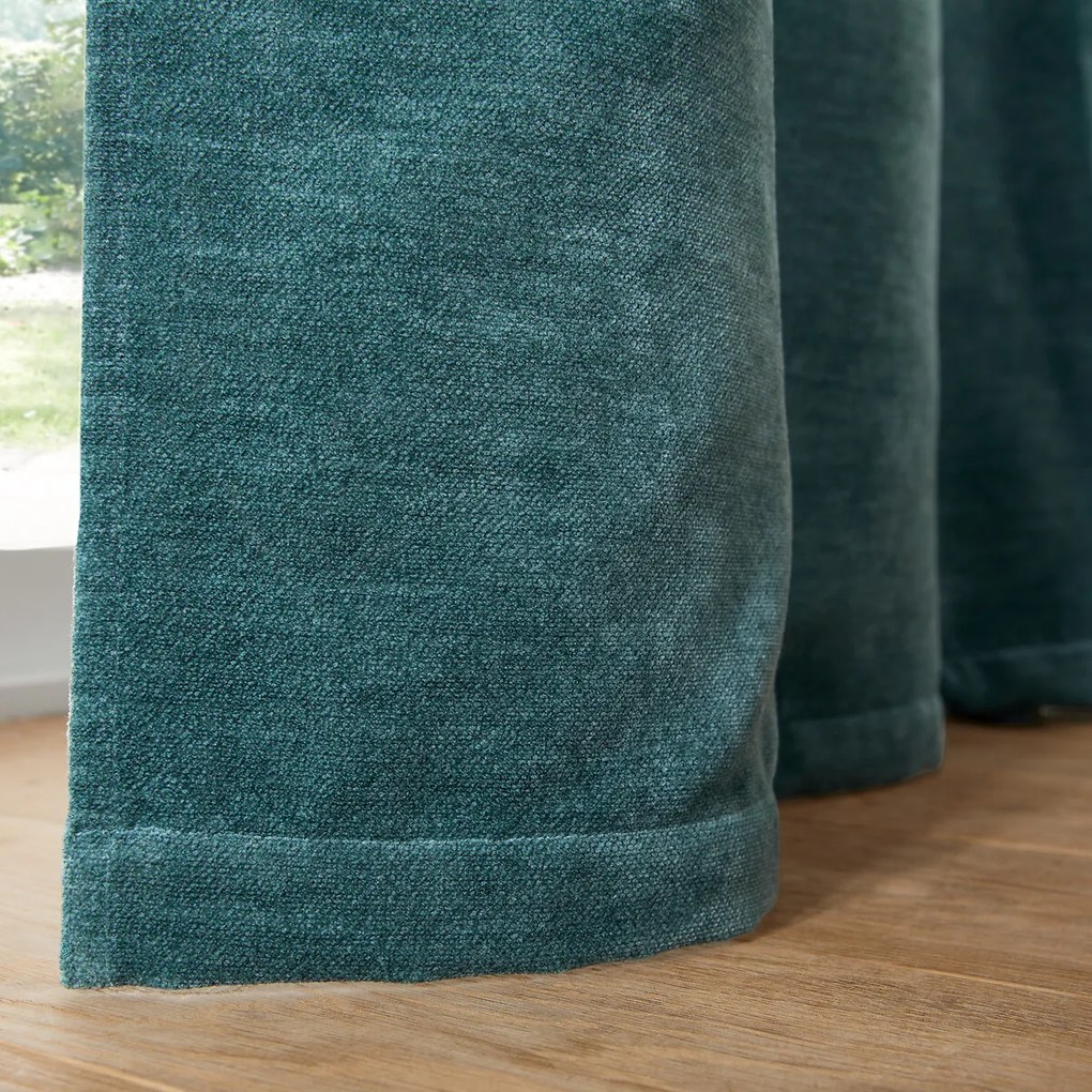 Gordijn in chenille fluweel met oogjes, Calda