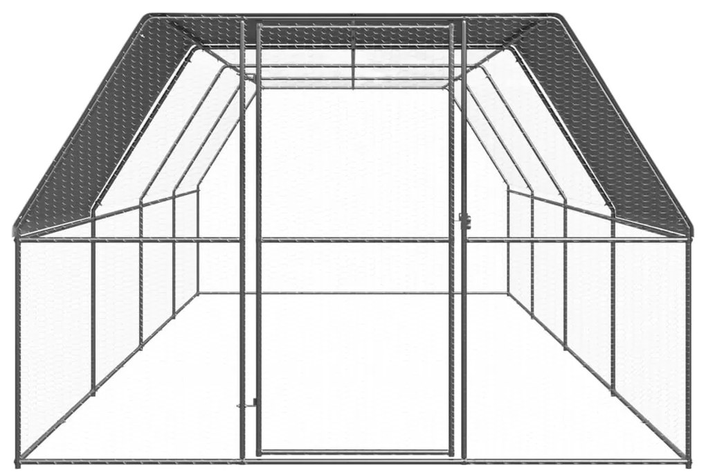 vidaXL Kippenhok 3x8x2 m gegalvaniseerd staal