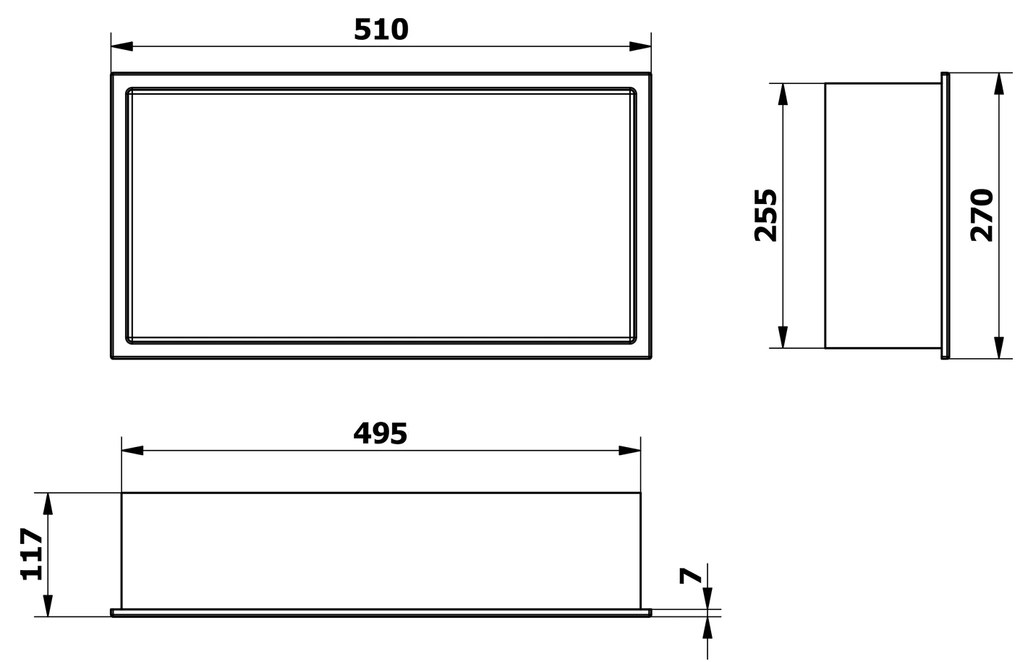 Polysan Inserta inbouwnis 51x27cm wit