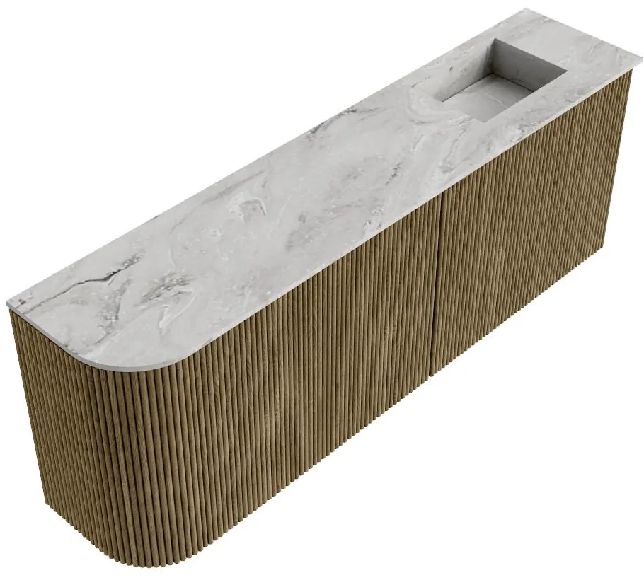 Mondiaz Joya DLux 110cm toiletmeubel ronding links dusk met wastafel faye rechts 1 kraangat glace