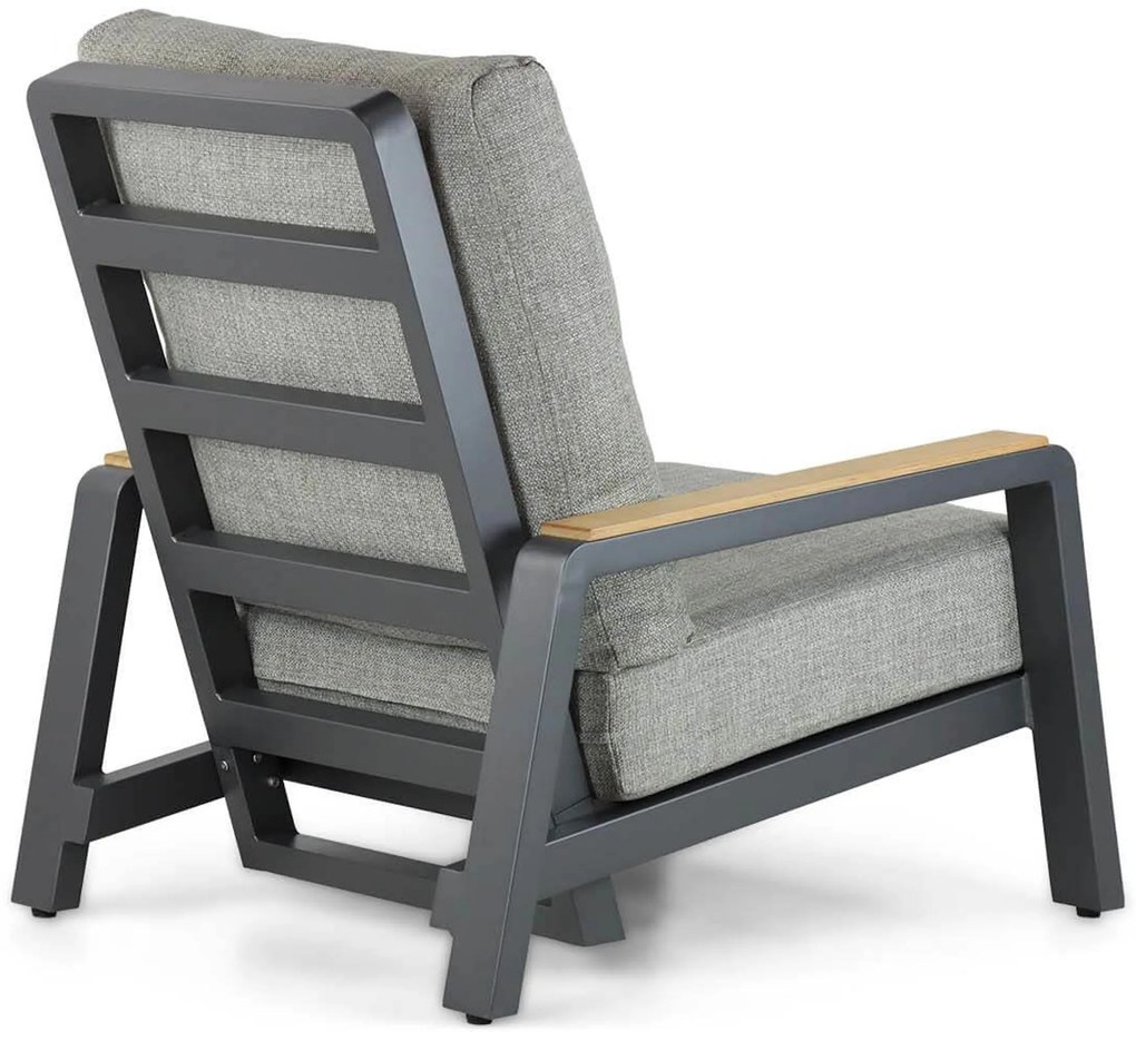 Stoel en Bank Loungeset 5 personen Aluminium/teak Grijs Osmen Manly