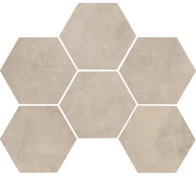 Marazzi Clays Vloer- en wandtegel hexagon 18x21cm 9.5mm R9 porcellanato Shell 1254703