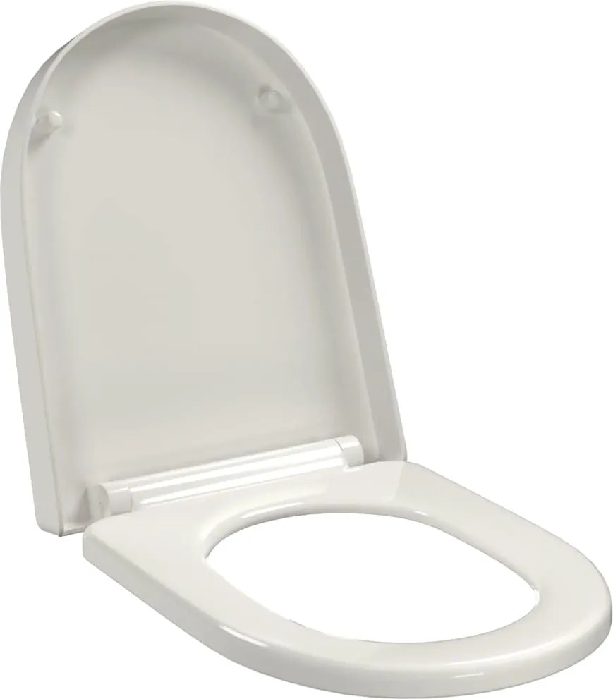 vidaXL Toiletbril soft-close met quick-release ontwerp vierkant wit