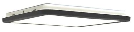 Plafonnière zwart 30 cm incl. LED 3-staps dimbaar IP44 - Steve Modern IP44 vierkant Binnenverlichting Lamp