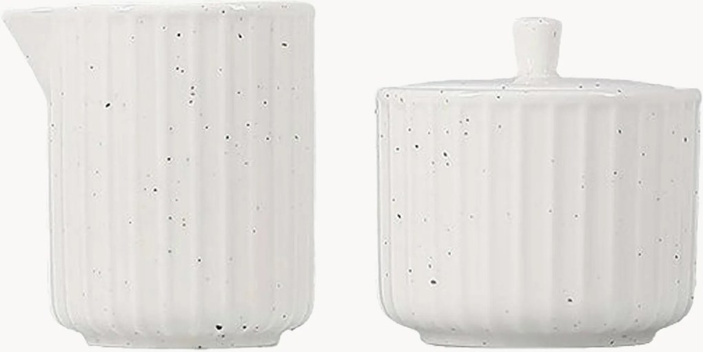 New Bone China melkkan en suikerpot Ora Gloss, 2-delig