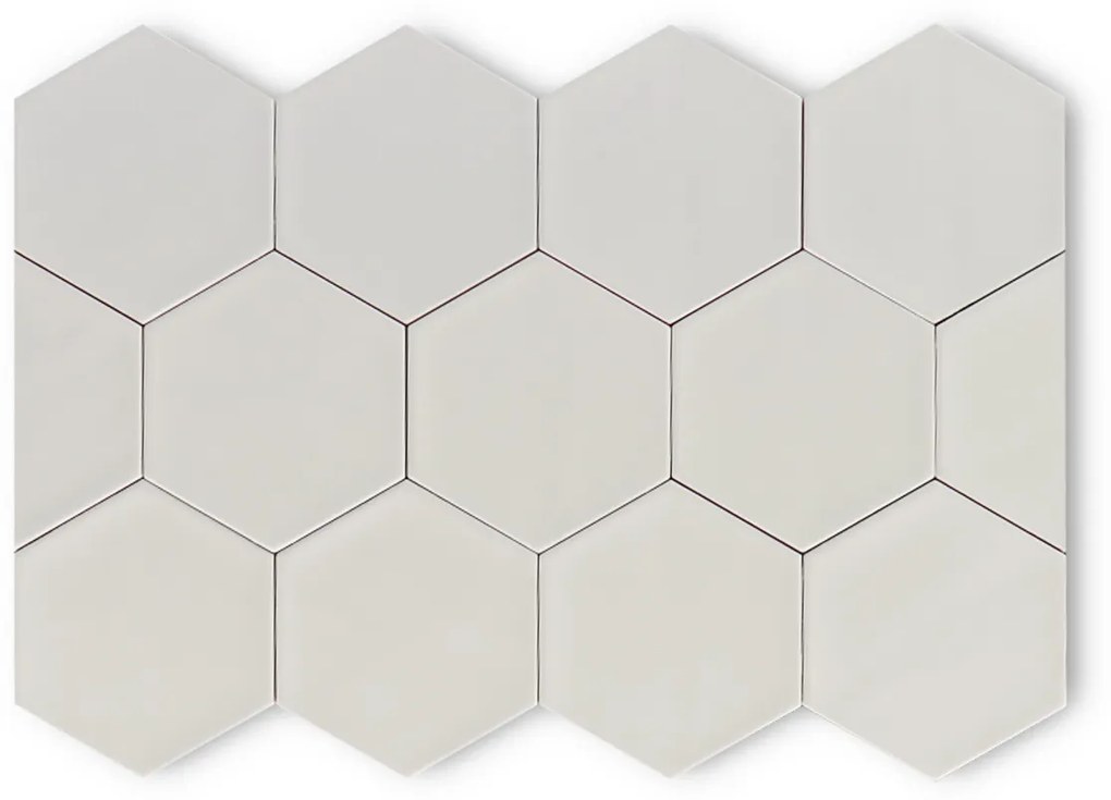 Hoogglans Handvorm Wandtegel 10.8x12.4 Cm Hexagon Princeton Wit RBT52