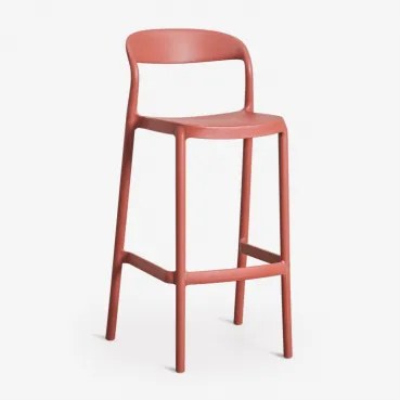 Stapelbare Hoge Kruk Van Polypropyleen Brenza Terracota & ↑75 Cm - Sklum