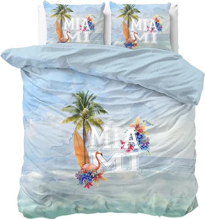 DreamHouse Bedding Miami Summer Blue Lits-jumeaux (240 x 200/220 cm + 2 kussenslopen) Dekbedovertrek
