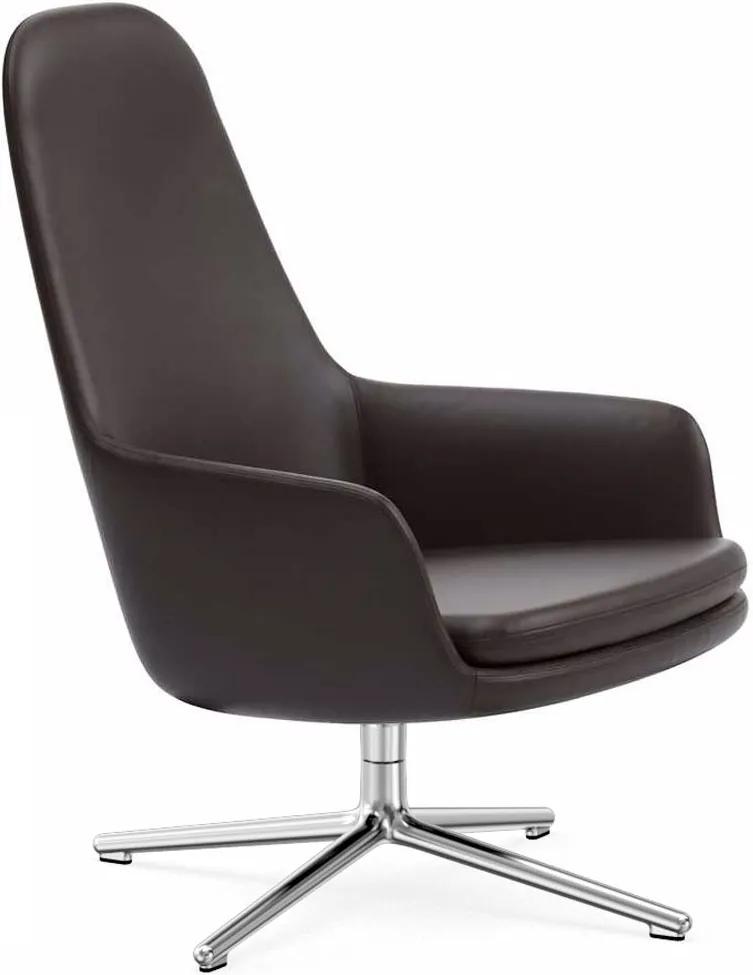 Normann Copenhagen Era Lounge Chair High Swivel fauteuil met aluminium onderstel Ultra Leather 41589