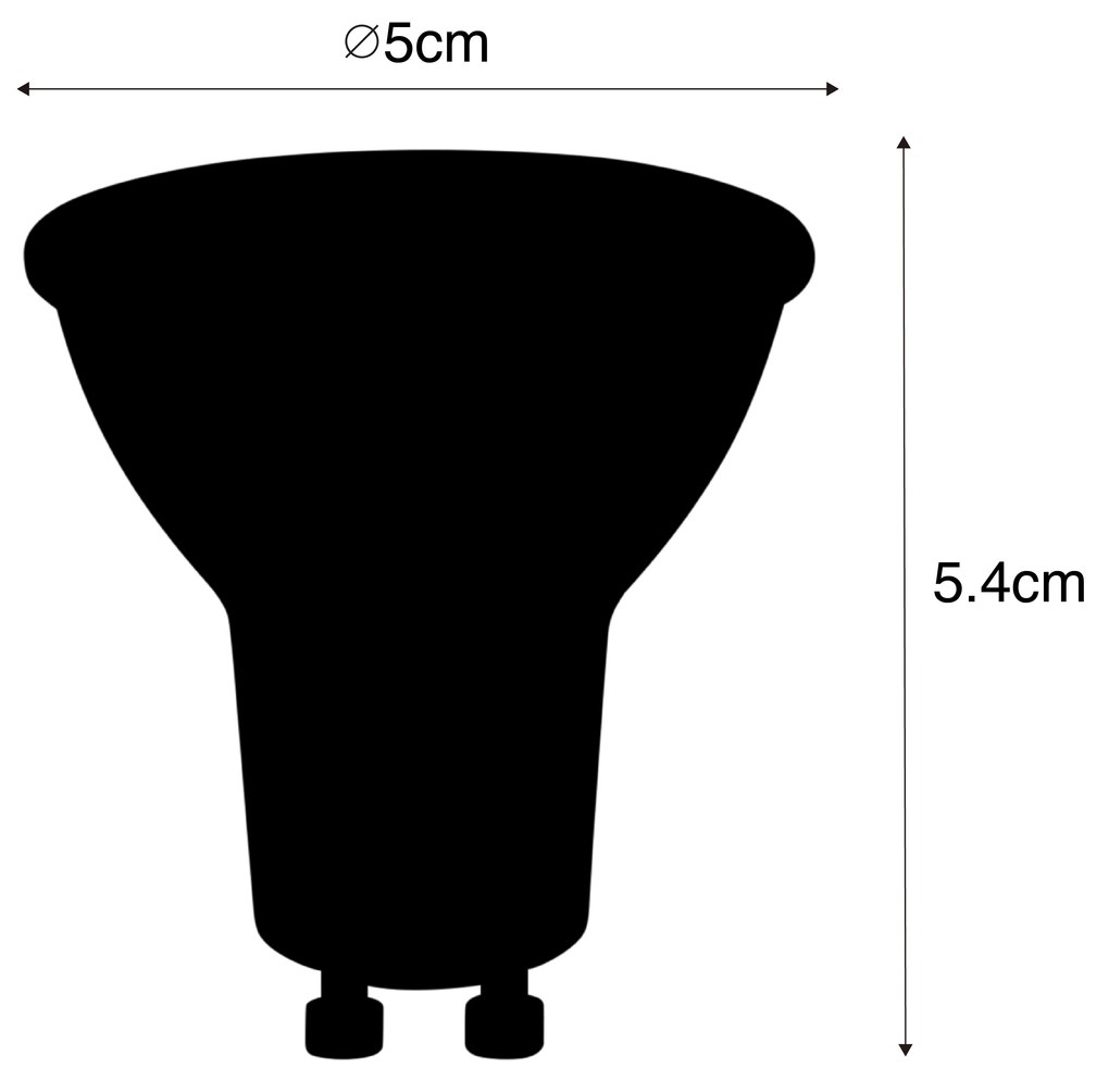 Set van 6 smart GU10 LED lampen RBGW 4,5W 350 lm 2700K