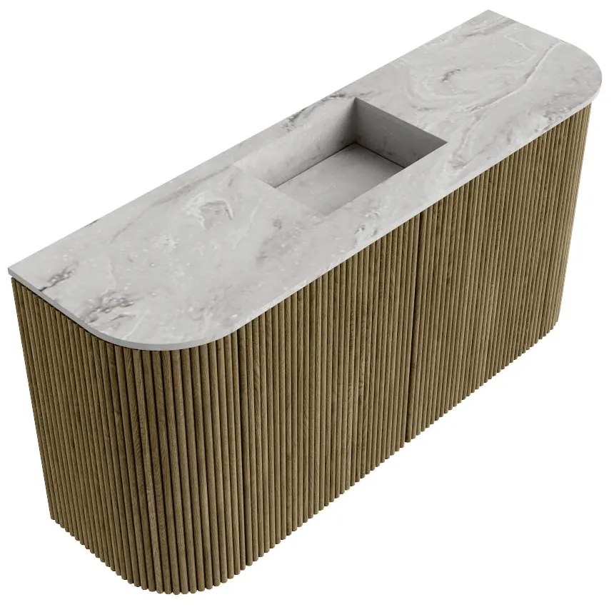 Mondiaz Joya DLux 85cm toiletmeubel ronding links/rechts dusk met wastafel faye midden zonder kraangat glace