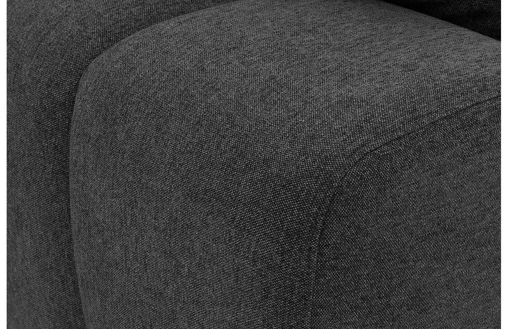 Goossens Excellent Bank Kubus - 30 X 30 Cm Stiksel antraciet, stof, 1,5-zits, modern design met chaise longue rechts