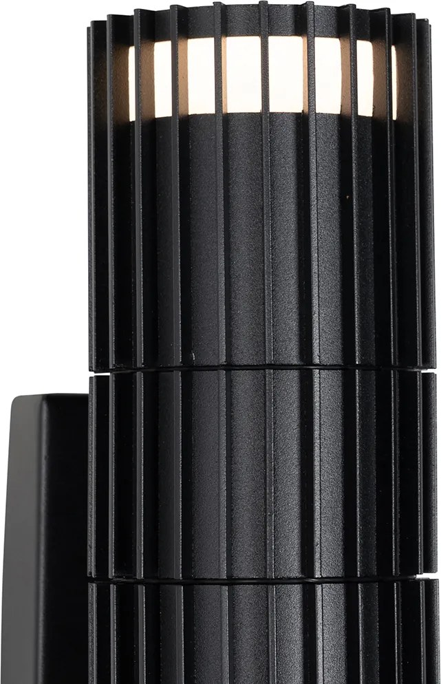 Buiten wandlamp zwart met bewegingssensor 2-lichts - Boris