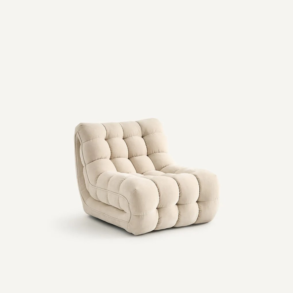 Modulaire gecapitonneerde fauteuil, fluweel, JUD