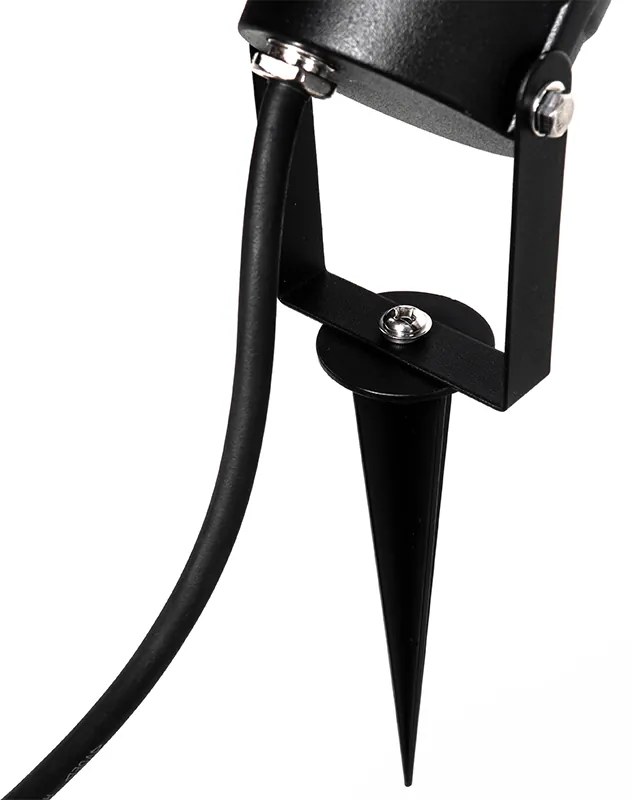 Set van 3 prikspots zwart incl. snoer en stekker IP65 - Done