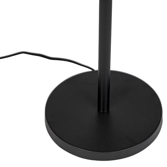 Design vloerlamp zwart met zwart-wit kap 47 cm - Simplo