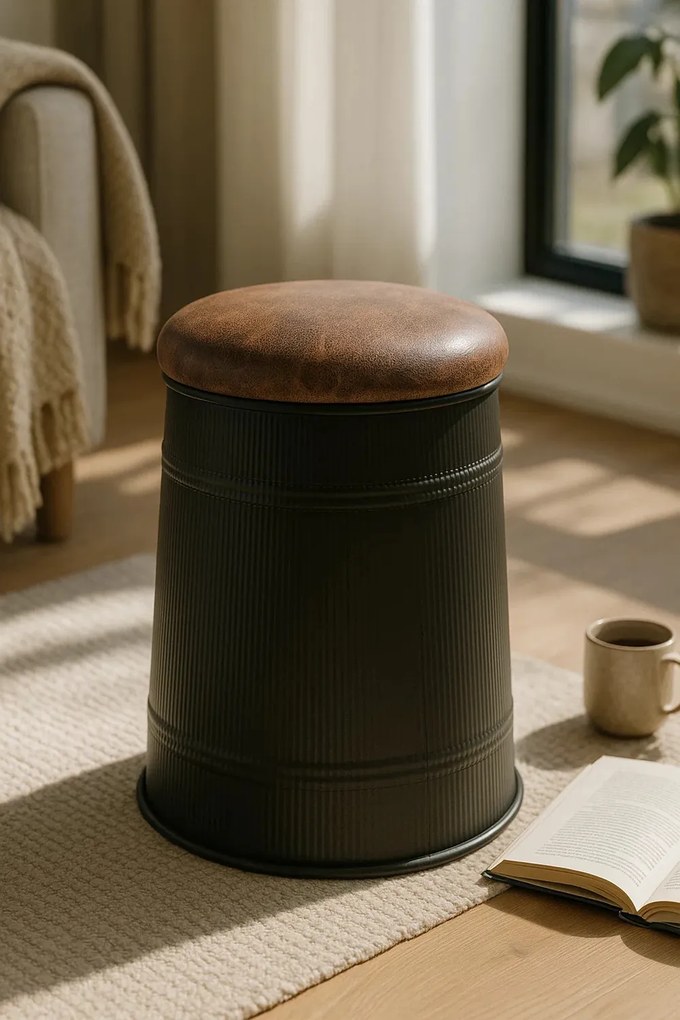Puff Opbergknop 38 cm Kunstleer