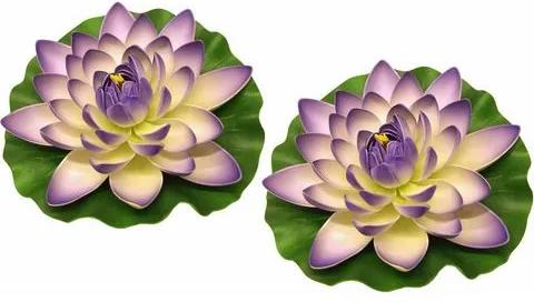 HOME AFFAIRE kunstbloem »lotusbloem op blad« (set van 2)