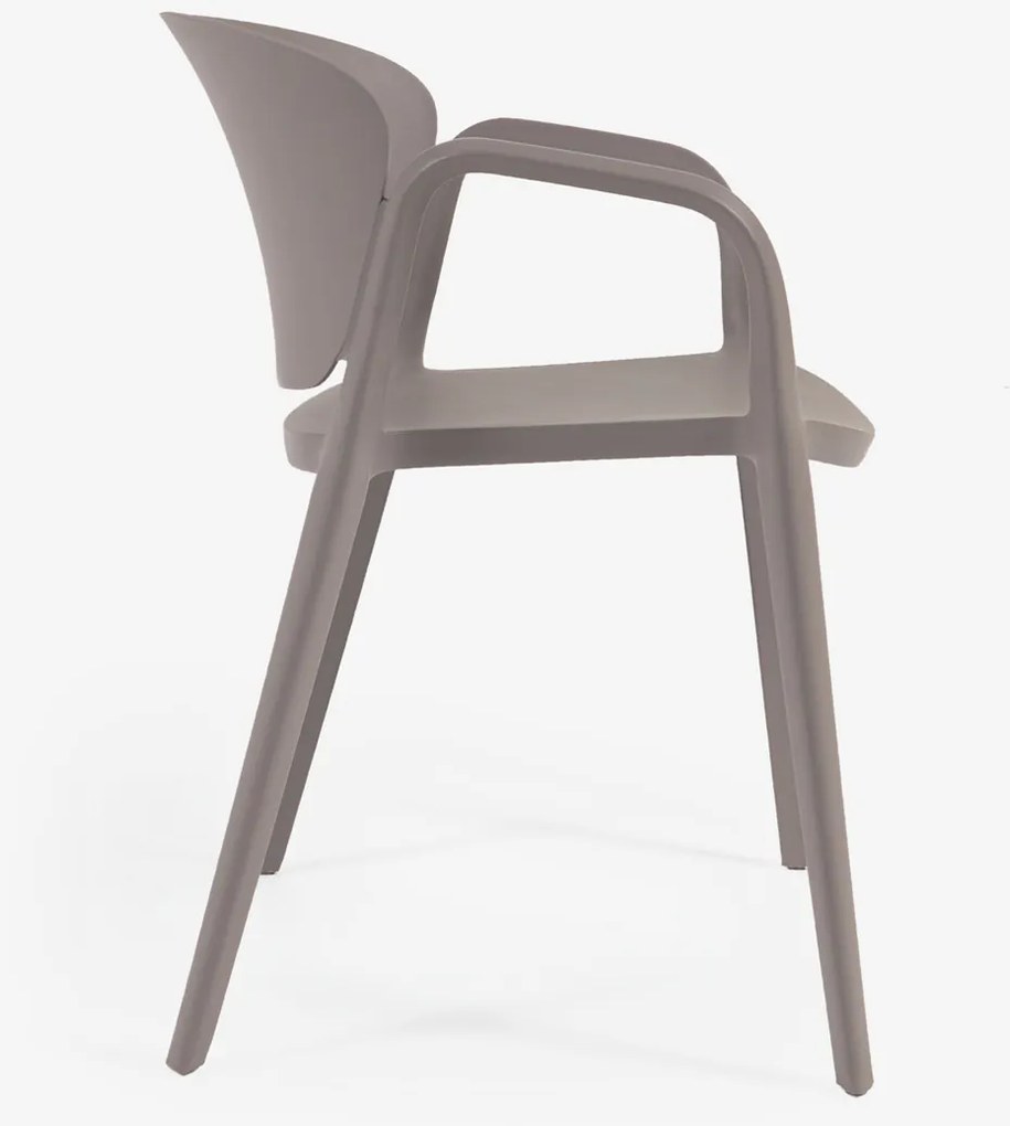 Kave Home Ania Plastic Tuinstoel Stapelbaar Bruin