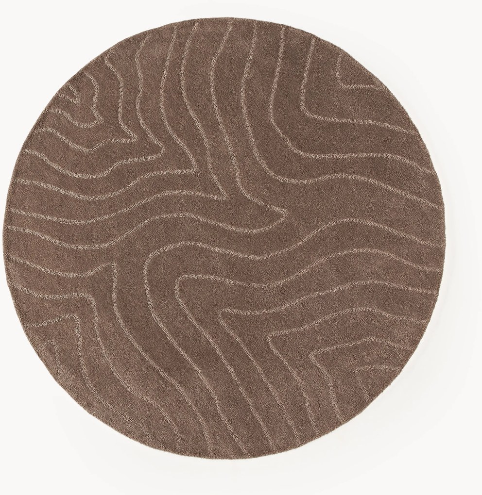 Rond handgetuft wollen vloerkleed Aaron