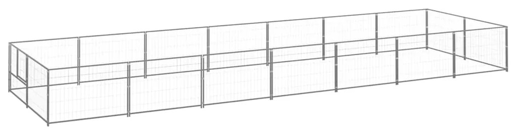 vidaXL Hondenkennel 14 m² staal zilverkleurig