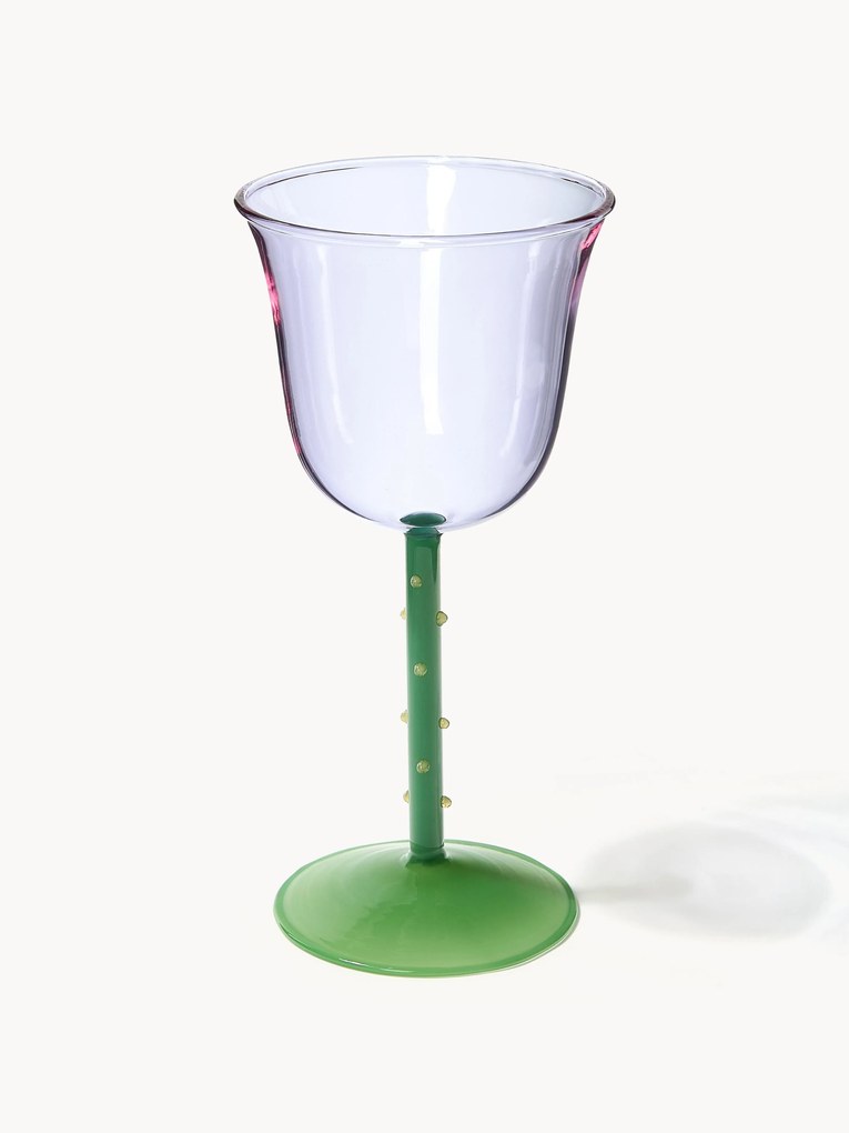Handgemaakte wijnglazen Dot van borosilicaatglas, 2 stuks