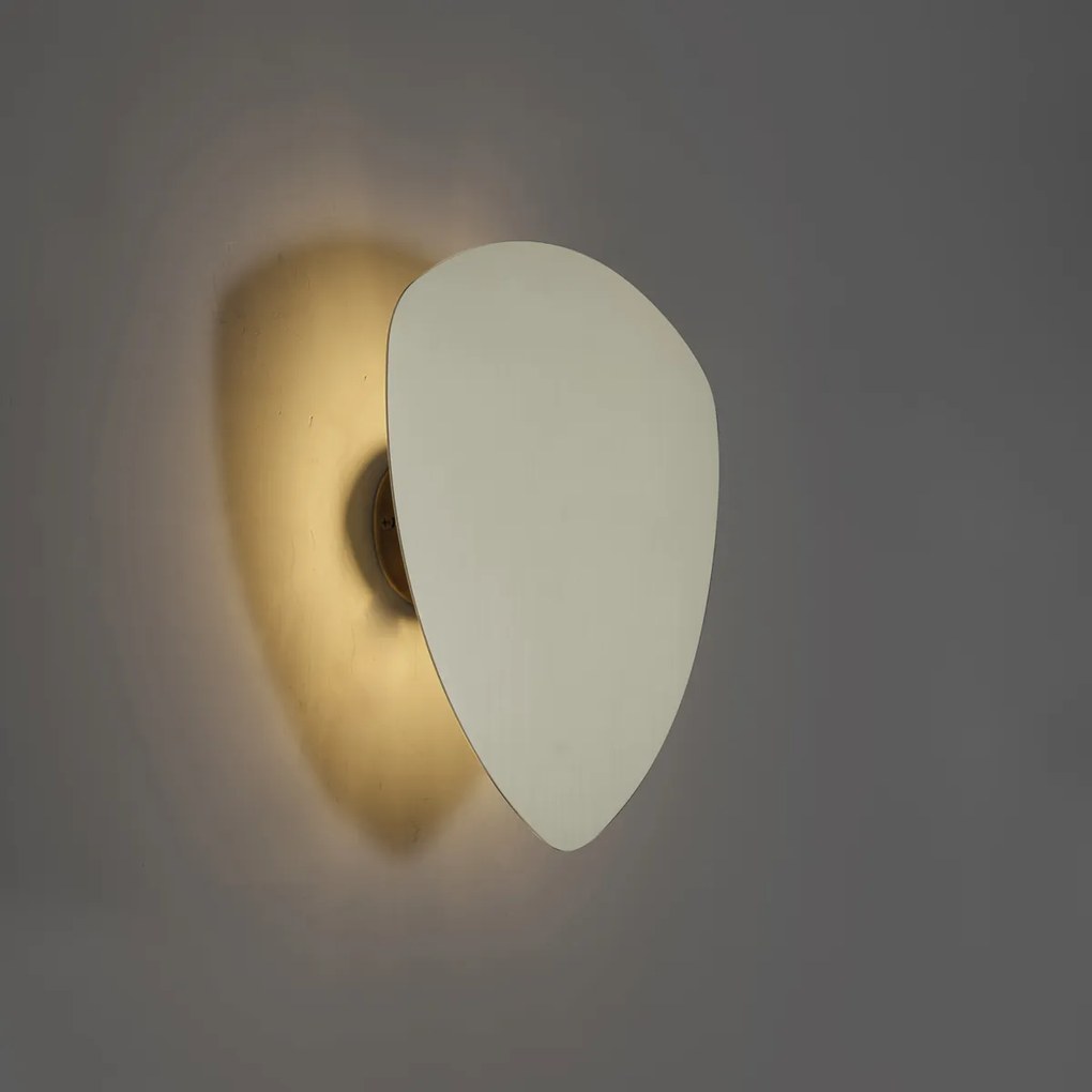 Design wandlamp beige organisch 32cm 2-lichts - Pulley