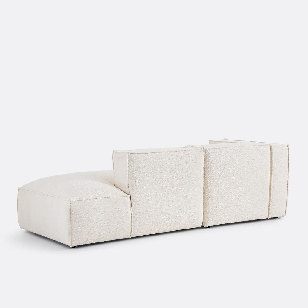 Modulaire hoekbank links, in bouclé stof, SEVEN