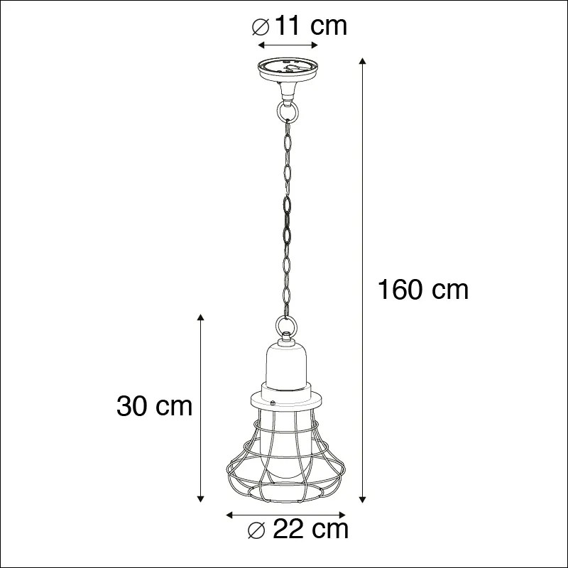 Landelijke buiten hanglamp zwart - Moreno