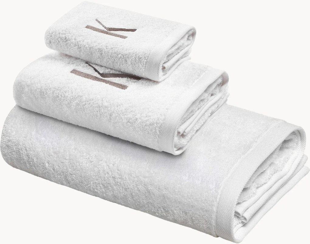 Katoenen handdoekenset Monogram van A tot Z, 3-delig