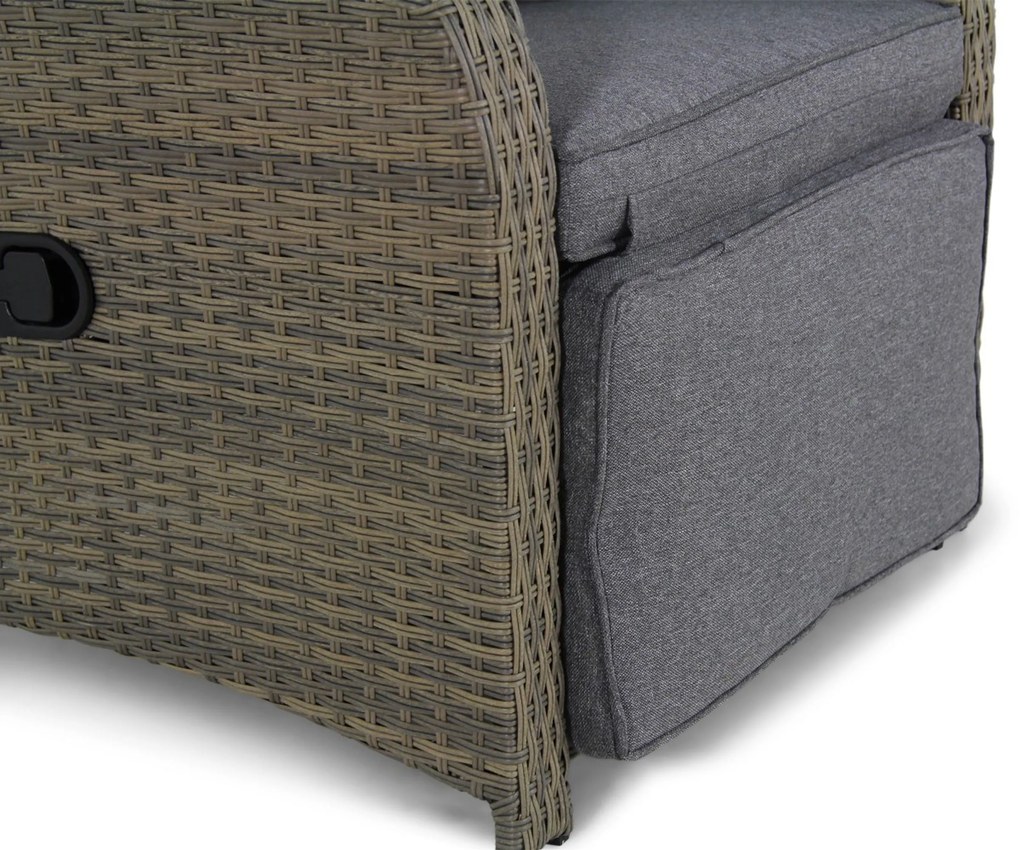 Bistroset 2 personen Wicker Grijs Garden Collections Detroit