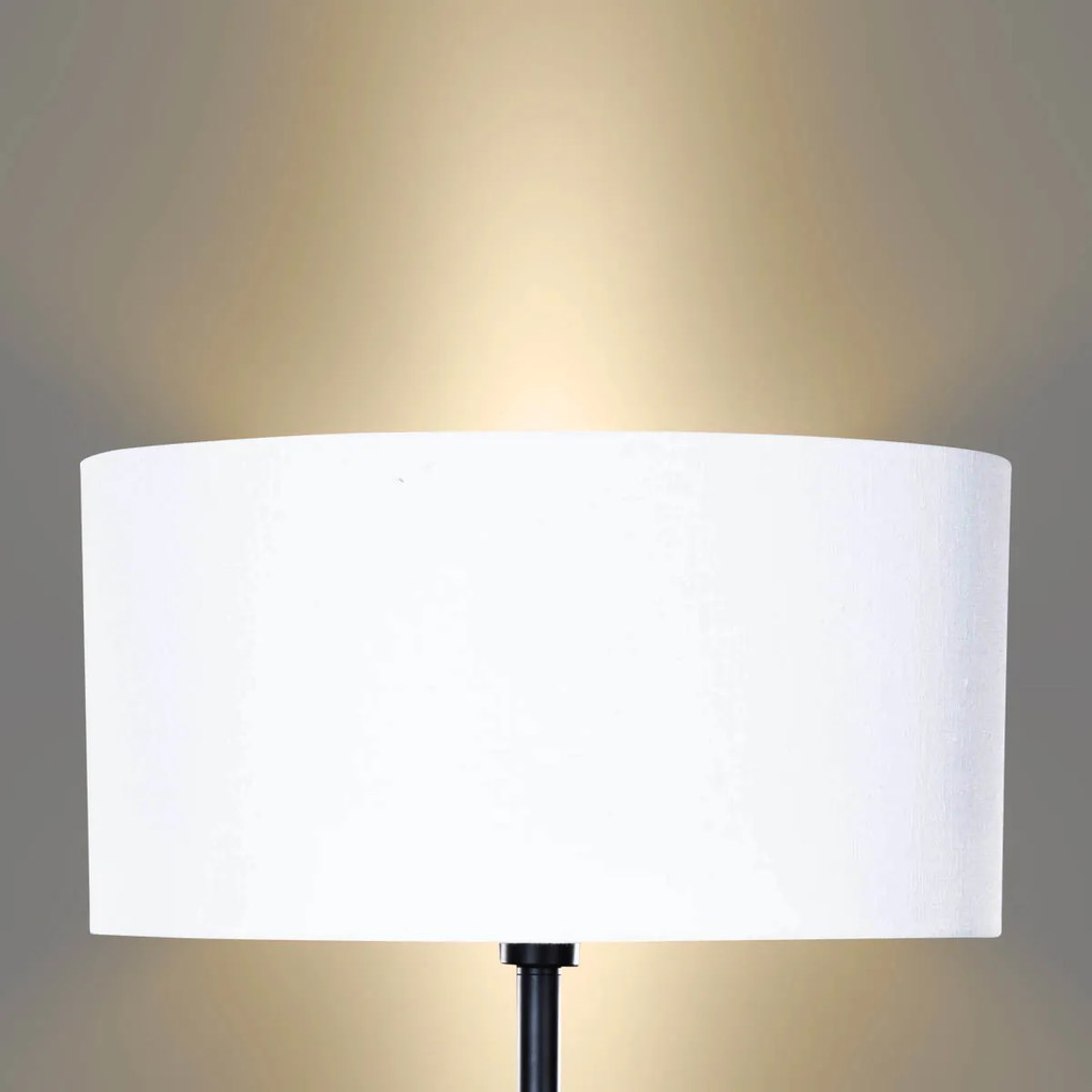 Vloerlamp wit met ovale linnen kap wit 50cm - Simplo Modern, Klassiek / Antiek E27 rond Binnenverlichting Lamp