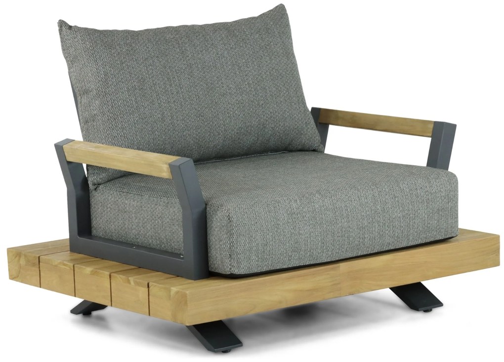 Tuinstoel Aluminium/teak Taupe-naturel-bruin Santika Supreme