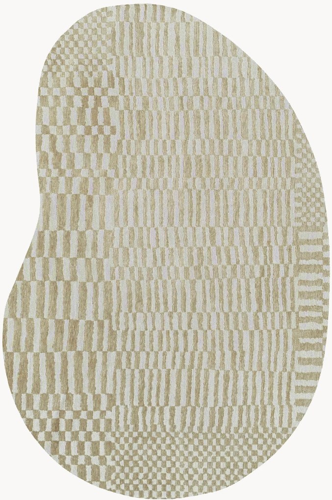 Wasbaar jacquard in- & outdoor vloerkleed Berber in organische vorm