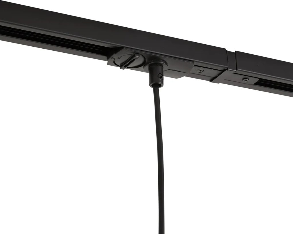 Modern railsysteem met 3 hanglampen zwart 1-fase - Iconic Holt