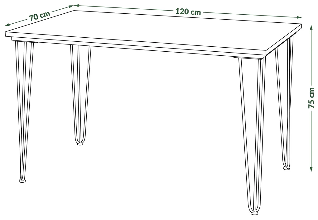 HAIRPIN wit, loft tafel voor keuken, eetkamer en woonkamer